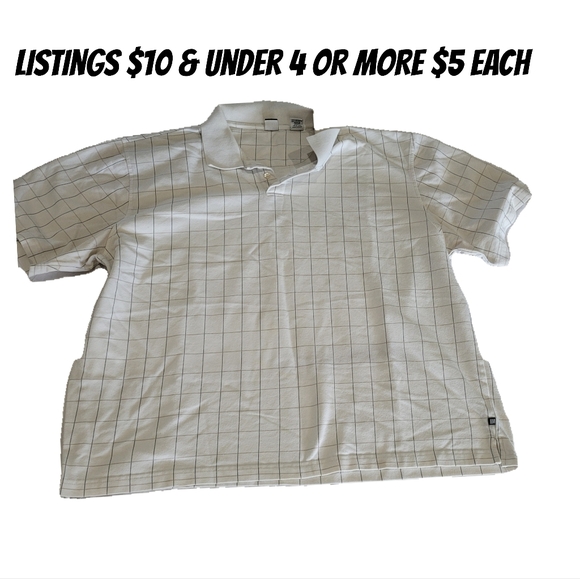 Geoffrey Beene Size XL Stripe Checkered Polo Shirt Short Sleeve - Picture 1 of 8